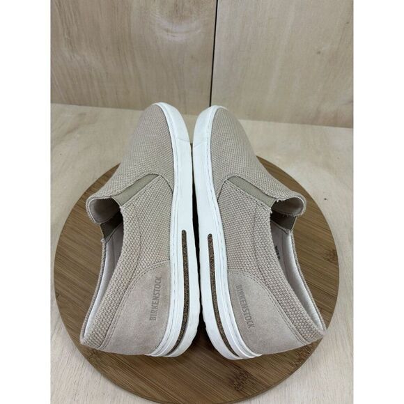 Birkenstock Oswego Tan Canvas Suede Slip On Shoes Unisex Mens 7 Womens 11 - Picture 6 of 9